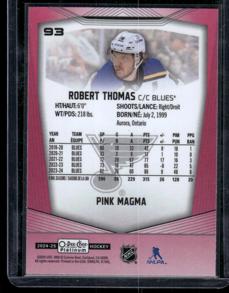 2024-25 O-Pee-Chee Platinum #93 Robert Thomas Pink Magma
