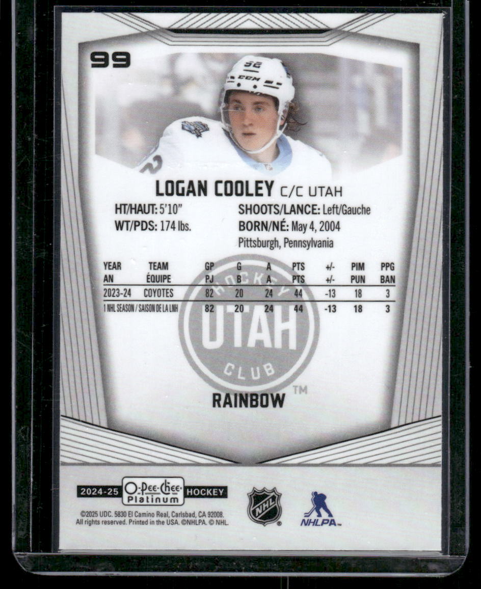 2024-25 O-Pee-Chee Platinum #99 Logan Cooley Rainbow