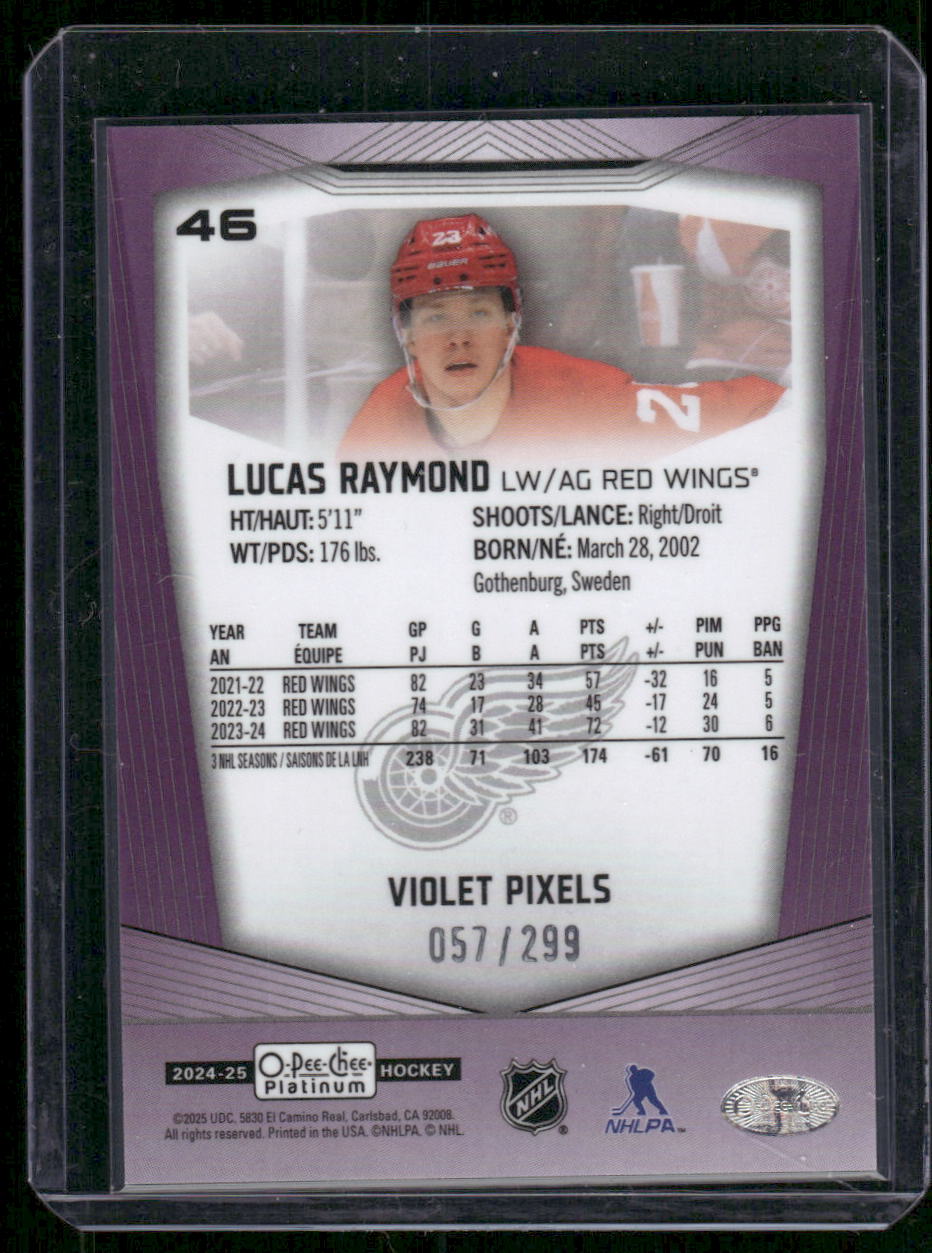 2024-25 O-Pee-Chee Platinum #46 Lucas Raymond Violet Pixels