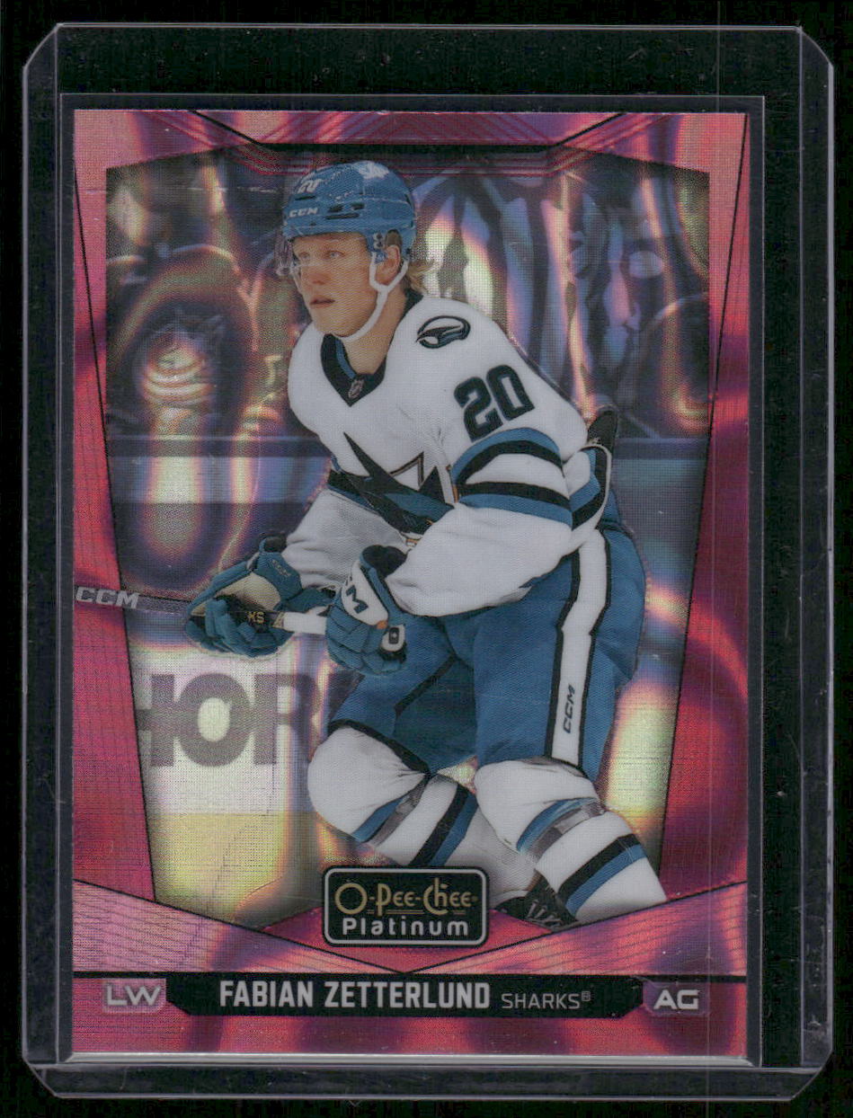 2024-25 O-Pee-Chee Platinum #55 Fabian Zetterlund Pink Magma