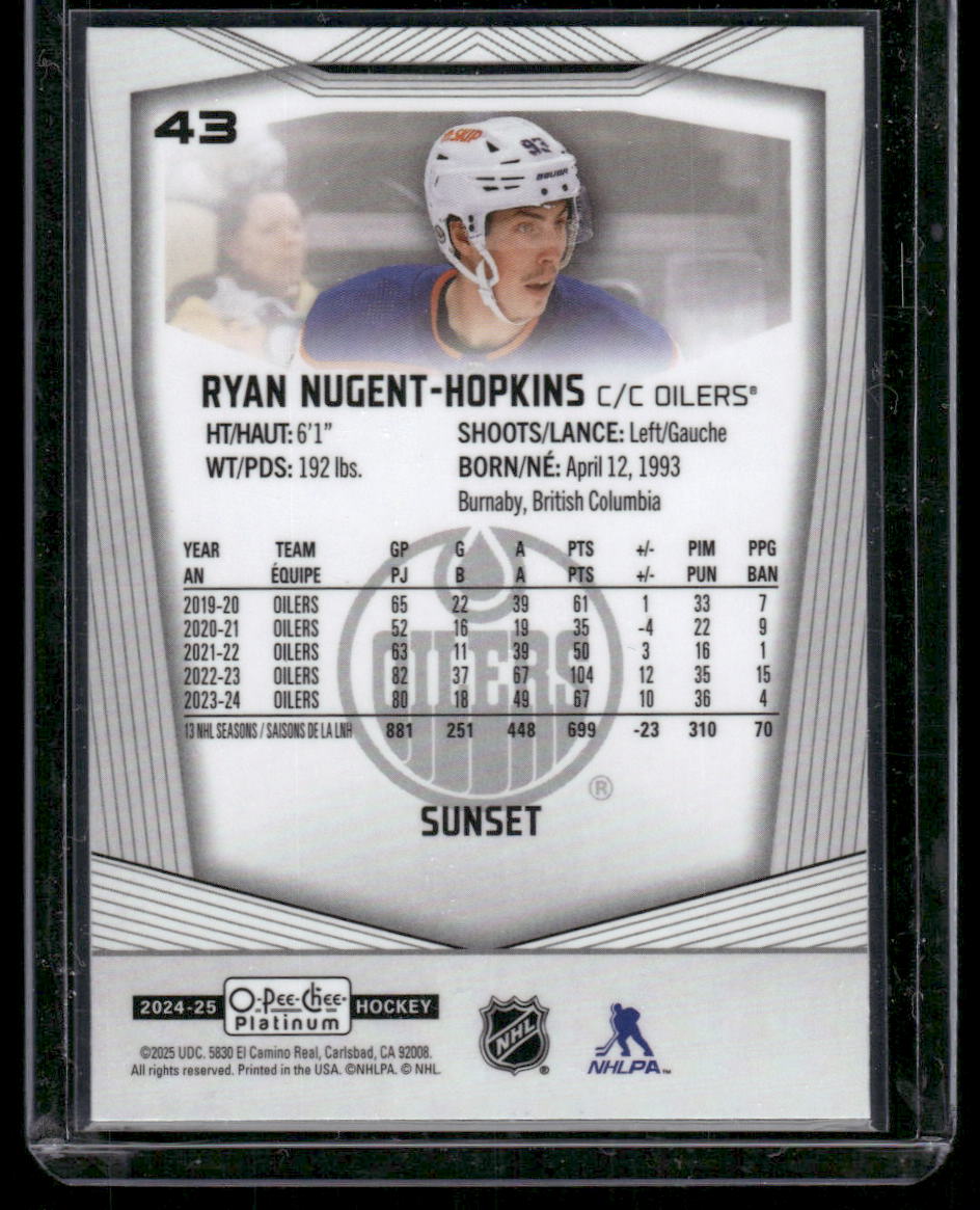 2024-25 O-Pee-Chee Platinum #43 Ryan Nugent-Hopkins Sunset