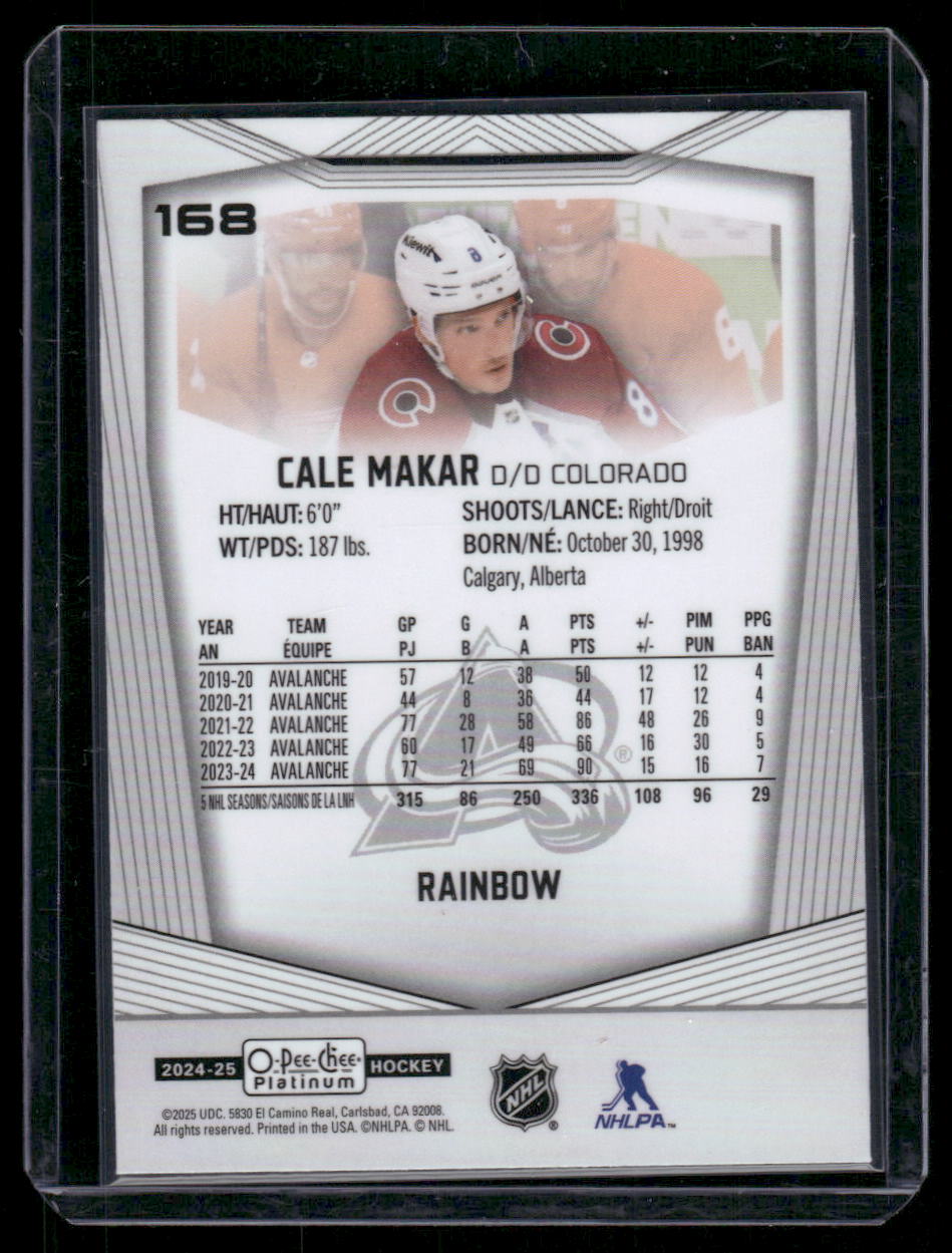 2024-25 O-Pee-Chee Platinum #168 Cale Makar Rainbow