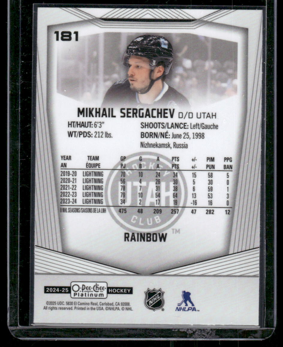 2024-25 O-Pee-Chee Platinum #181 Mikhail Sergachev Rainbow