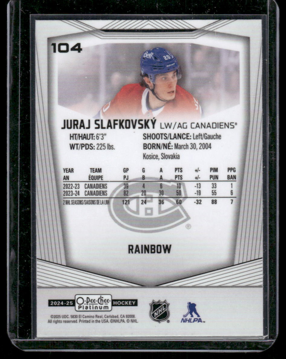 2024-25 O-Pee-Chee Platinum #104 Juraj Slafkovsky Rainbow