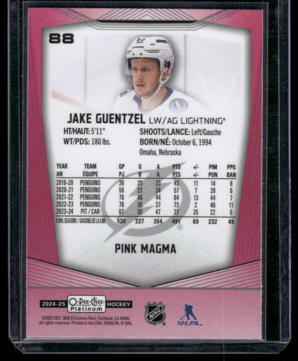 2024-25 O-Pee-Chee Platinum #88 Jake Guentzel Pink Magma
