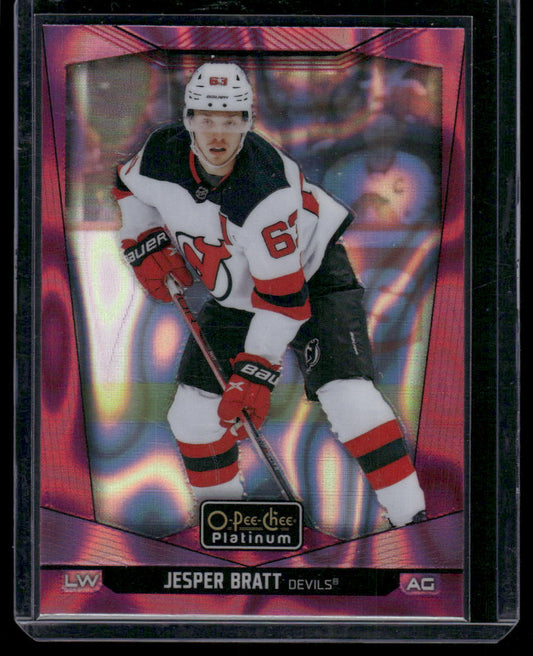 2024-25 O-Pee-Chee Platinum #63 Jesper Bratt Pink Magma