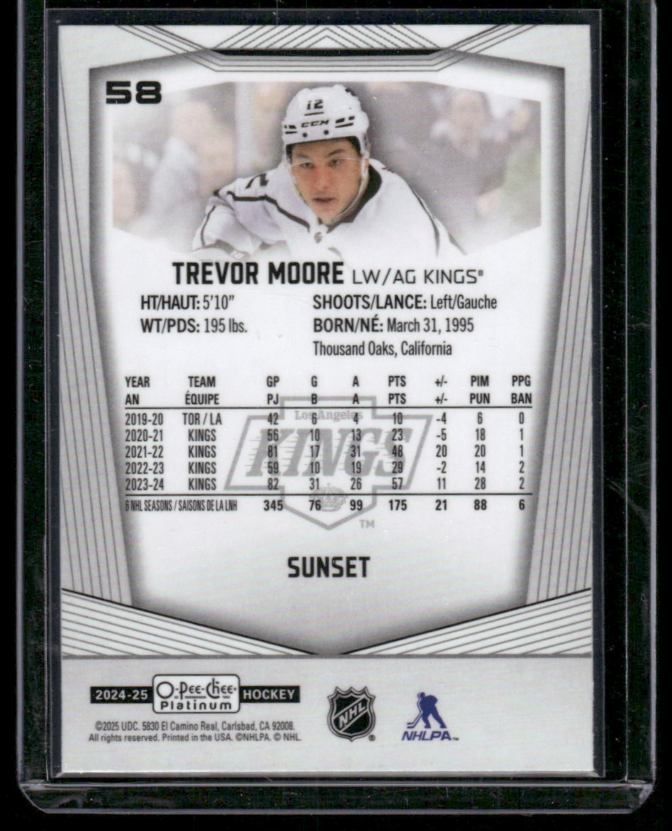 2024-25 O-Pee-Chee Platinum #58 Trevor Moore Sunset
