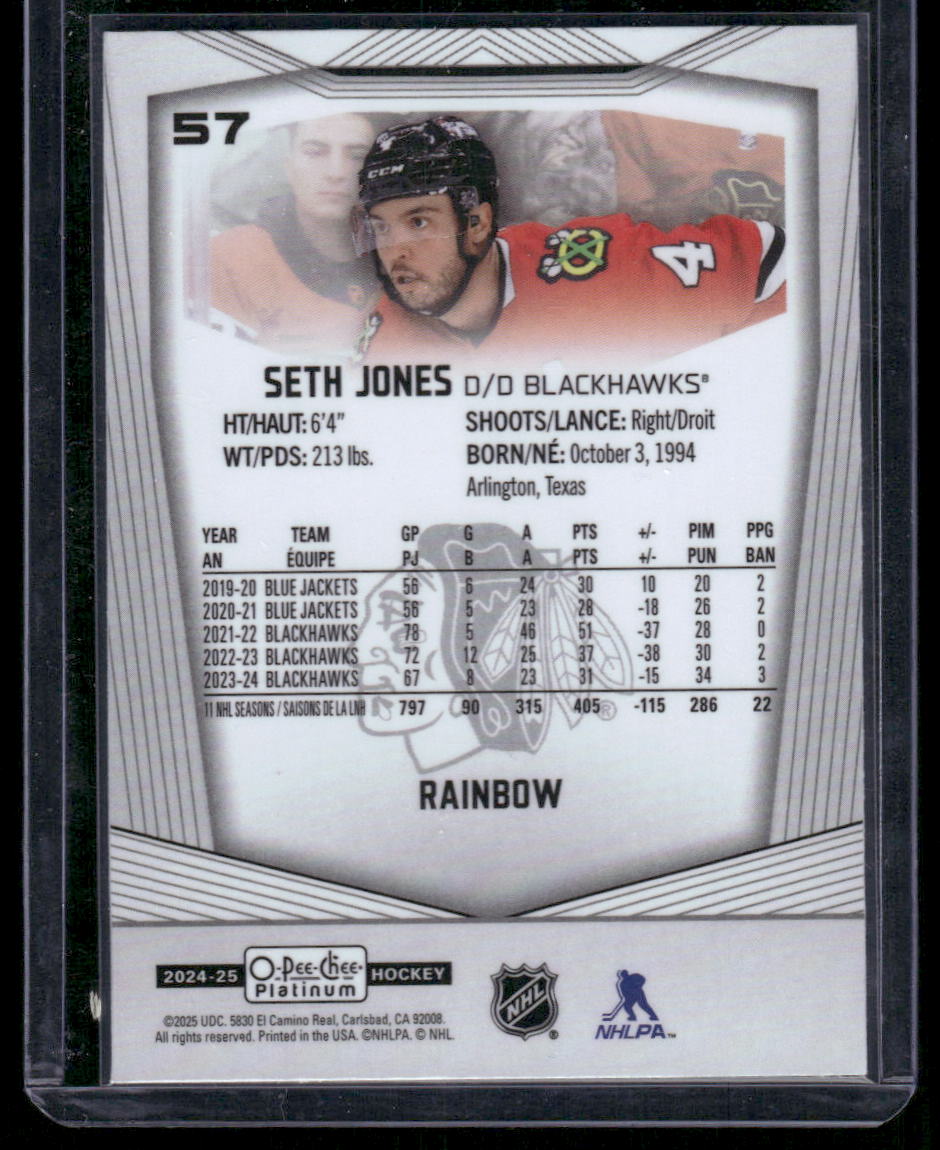 2024-25 O-Pee-Chee Platinum #57 Seth Jones Rainbow