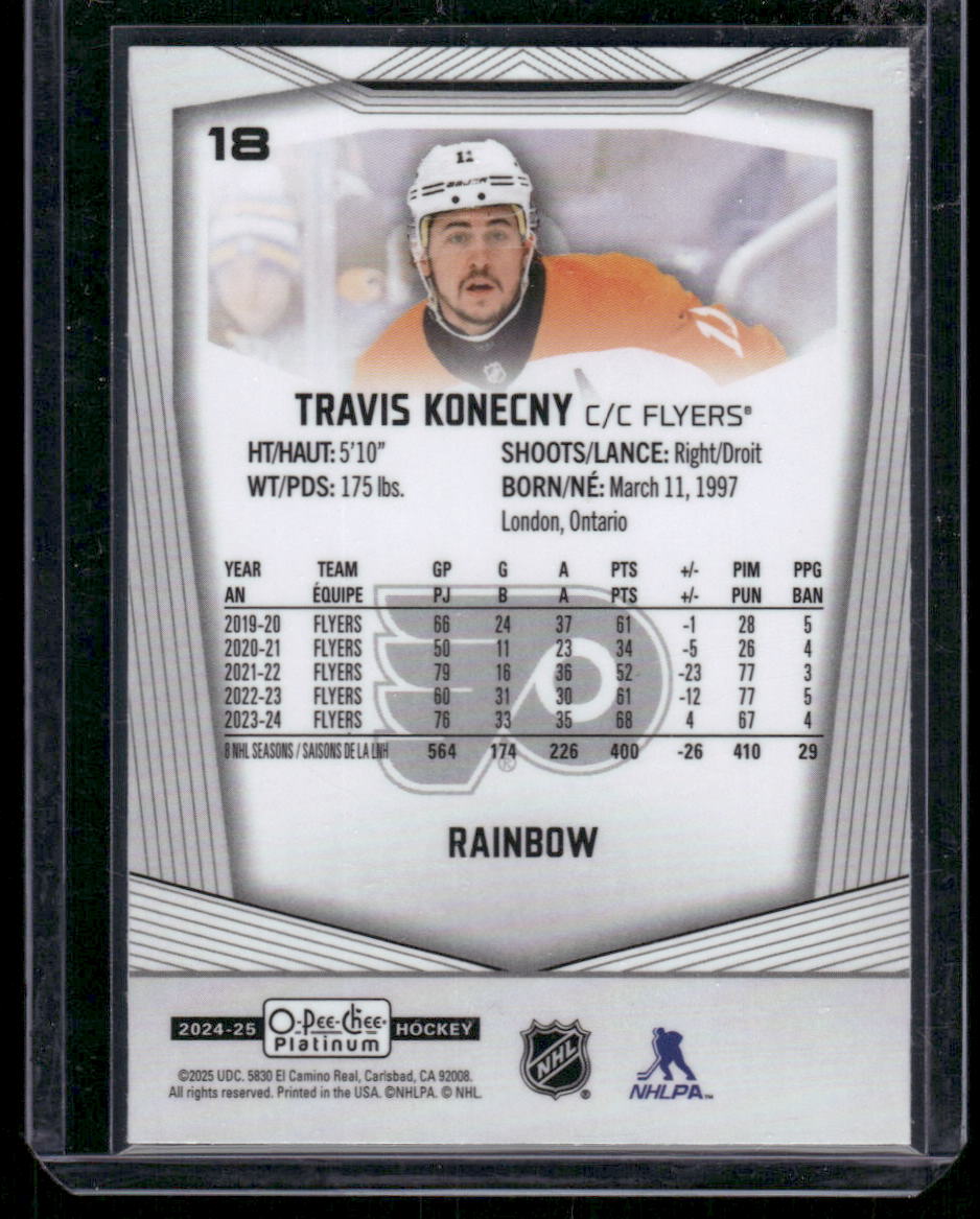 2024-25 O-Pee-Chee Platinum #18 Travis Konecny Rainbow