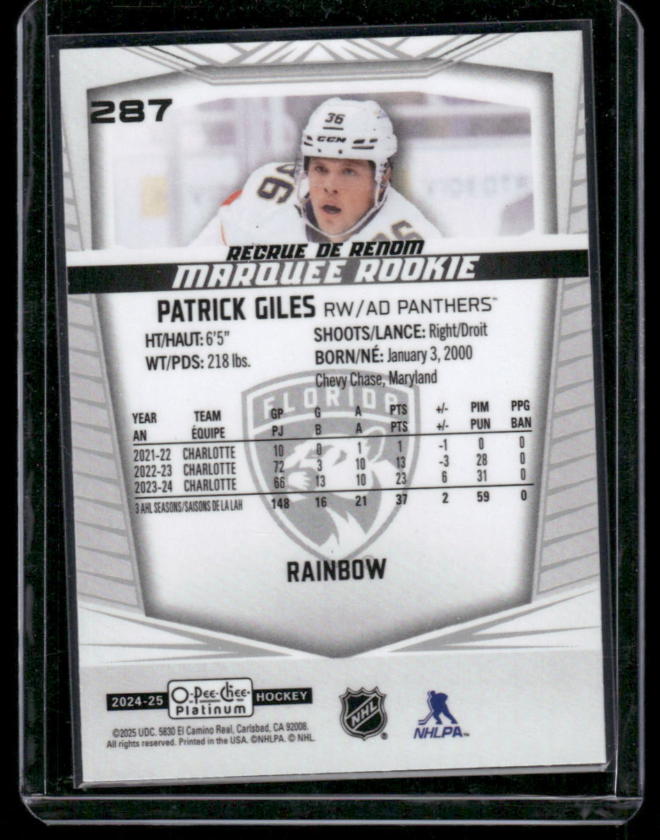 2024-25 O-Pee-Chee Platinum #287 Patrick Giles Rainbow