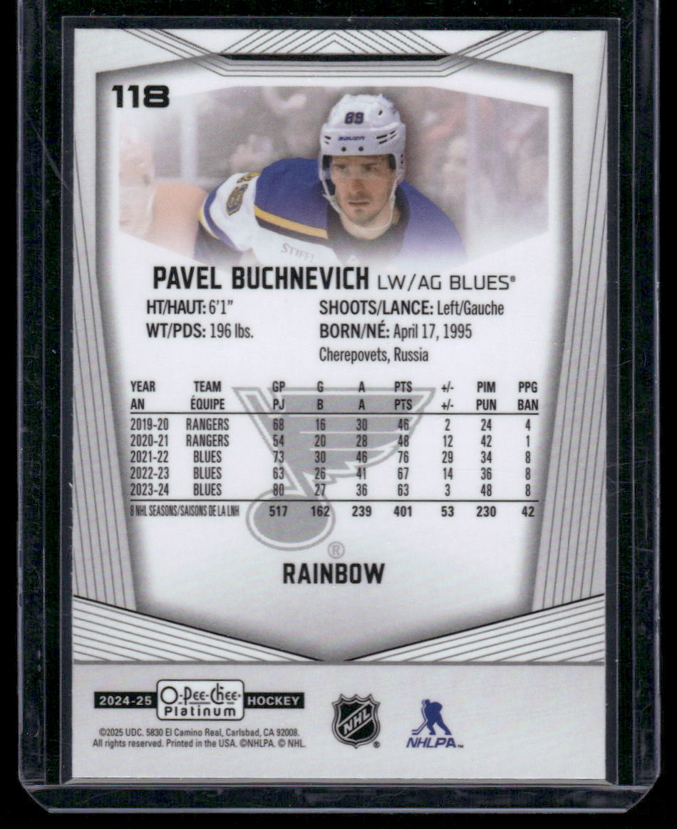 2024-25 O-Pee-Chee Platinum #118 Pavel Buchnevich Rainbow