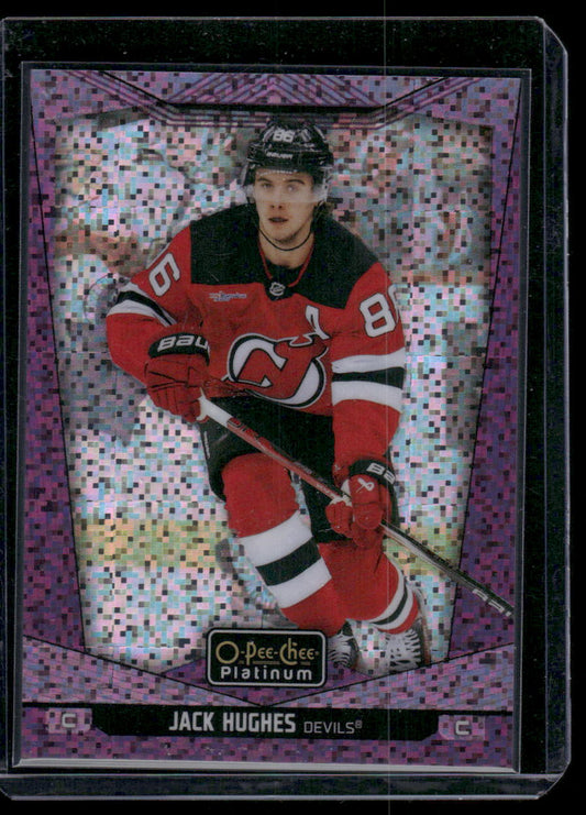 2024-25 O-Pee-Chee Platinum #13 Jack Hughes Violet Pixels #/299