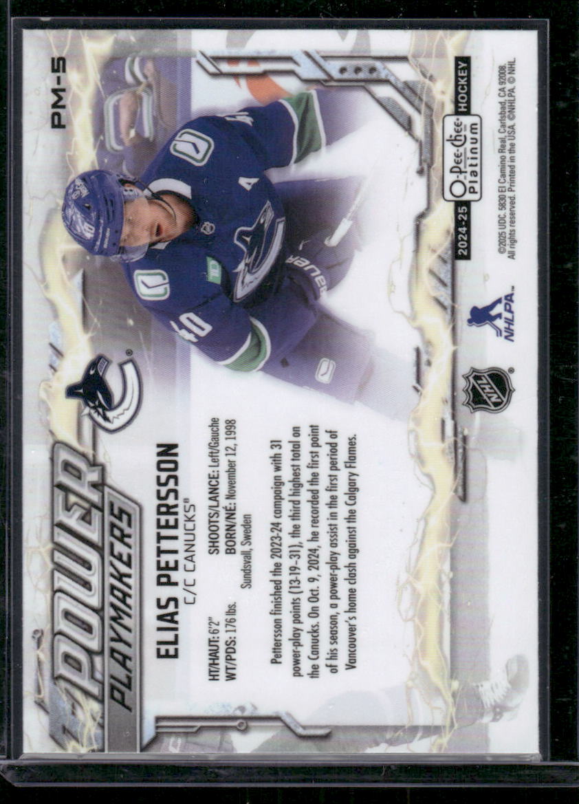2024-25 O-Pee-Chee Platinum #PM-5 Elias Pettersson Power Playmakers