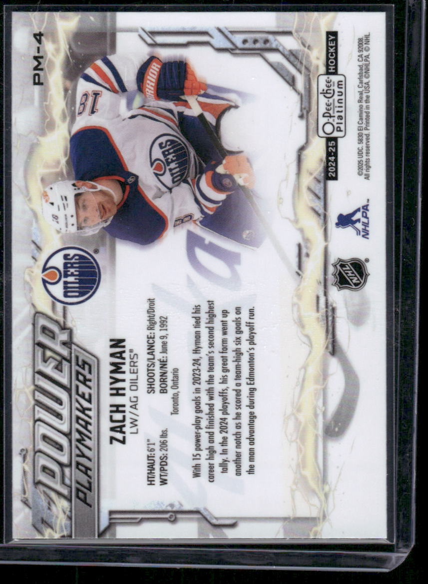 2024-25 O-Pee-Chee Platinum #PM-4 Zach Hyman Power Playmakers