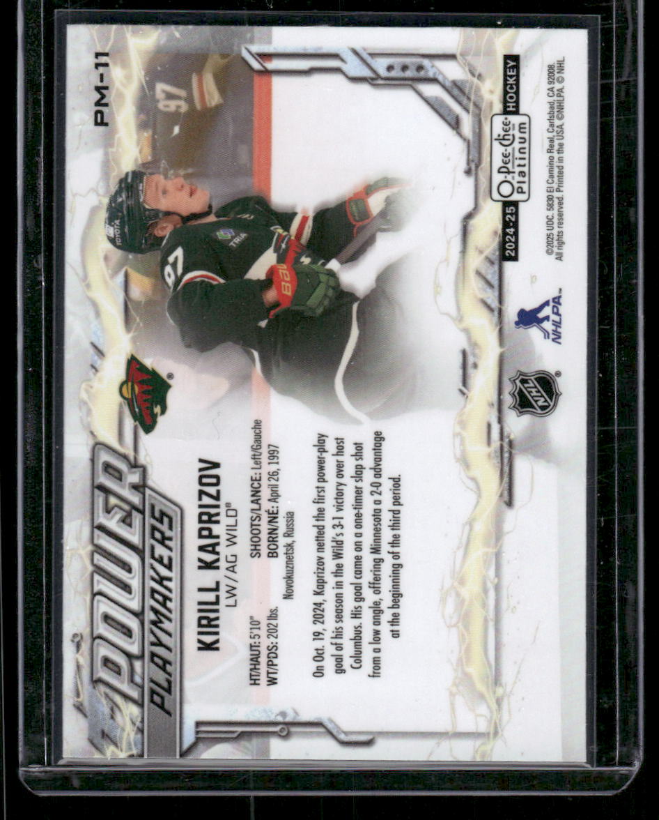 2024-25 O-Pee-Chee Platinum #PM-11 Kirill Kaprizov Power Playmakers