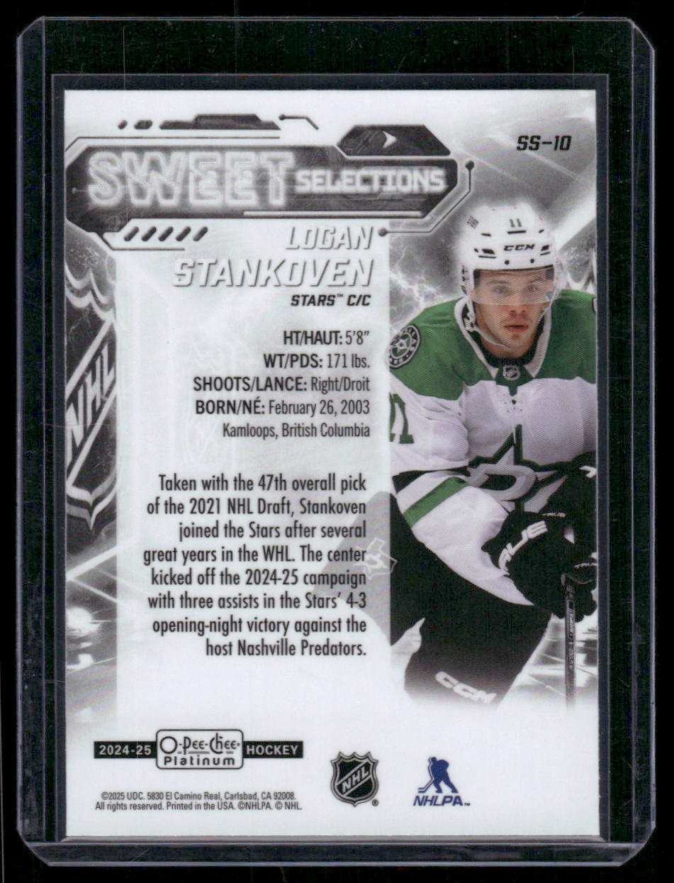 2024-25 O-Pee-Chee Platinum #SS-10 Logan Stankoven Sweet Selections