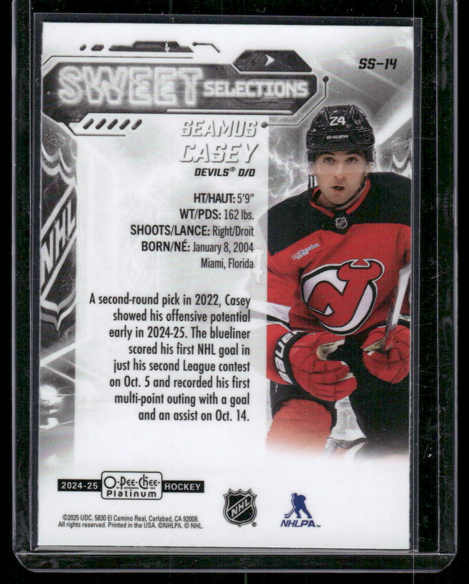 2024-25 O-Pee-Chee Platinum #SS-14 Seamus Casey Sweet Selections