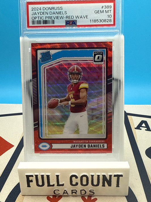 2024 Panini Donruss - Rated Rookie Jayden Daniels #389 Optic Preview Red Wave