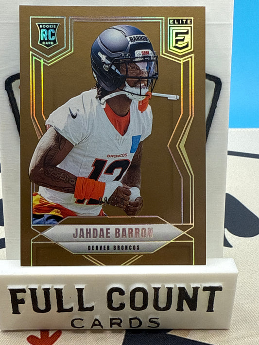 2025 Donruss Elite Jahdae Barron Gold /10 Rookie – Denver Broncos