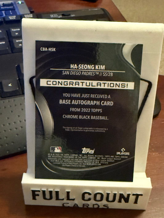 2022 Topps Chrome Black Ha-Seong Kim Auto #CBA-HSK Padres On -Card Auto RC SSP