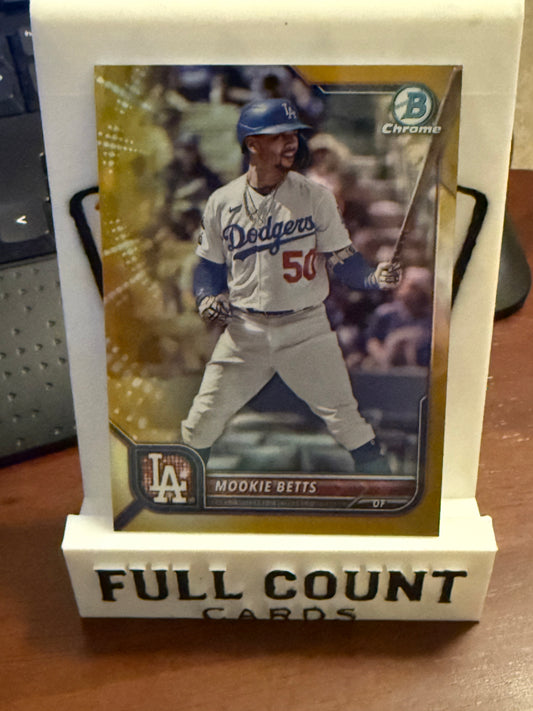 2022 Bowman Chrome Mookie Betts Gold Refractor #84 34/50 SSP Dodgers