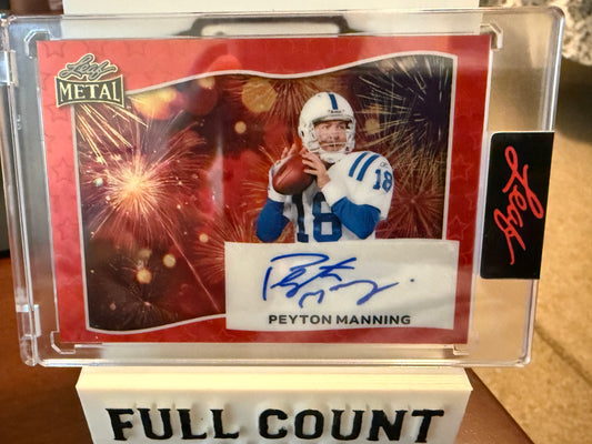 2025 Leaf Metal Peyton Manning Auto 1/1 Red Fireworks Patriotic BA-PM2 Colts 🔥