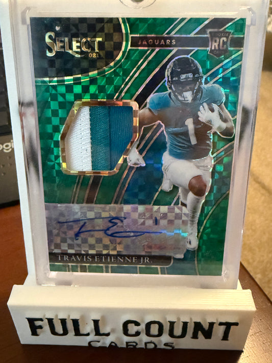 2021 Prizm Travis Etienne Jr RPA Green Checkerboard 2‑Color Patch /5 RC Auto