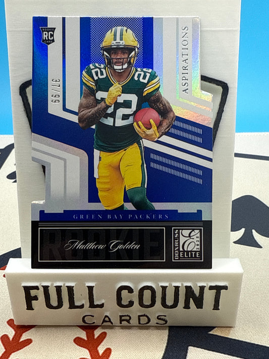 2025 Donruss Elite Football Aspirations Rookie Card Matthew Golden #/99 Packers