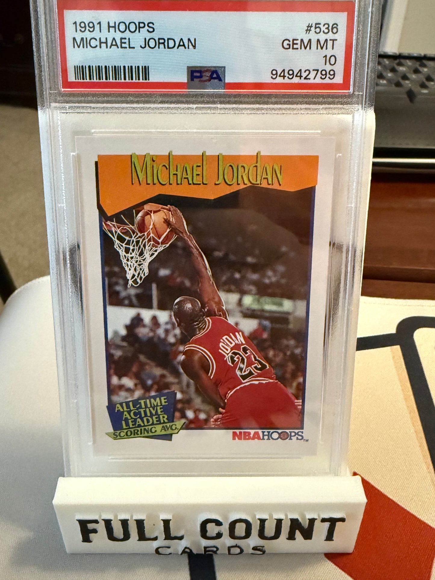 1991 Hoops Basketball #536 Michael Jordan Graded PSA 10 Gem Mint Chicago Bulls