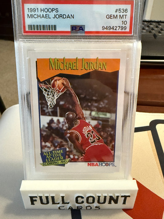 1991 Hoops Basketball #536 Michael Jordan Graded PSA 10 Gem Mint Chicago Bulls