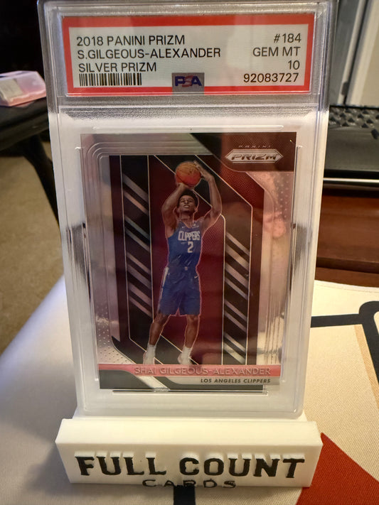 2018-19 Panini Prizm - Shai Gilgeous-Alexander #184 Silver Prizm (RC) PSA 10