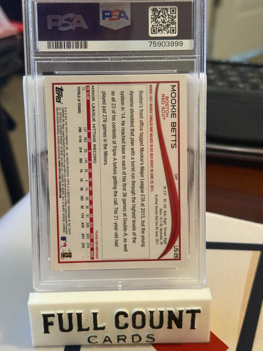 2014 Topps Update Mookie Betts #US26 Batting-Red Target Border PSA 9 MINT Rare
